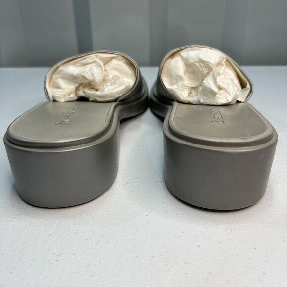 Ralph Lauren Astra Silver Mesh BTM Slides Women Size 7.5 B Y2K Sandals Summer - Picture 6 of 10